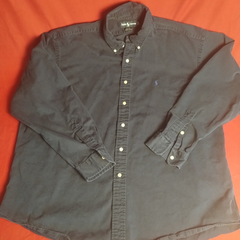 Ralph Lauren Polo Men's Navy Blue Shirt - Blake - 100% Cotton